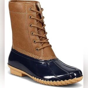 JBU by Jambu Women's Maplewood Waterproof Rain Mid Calf Boot TAN/NAVY New